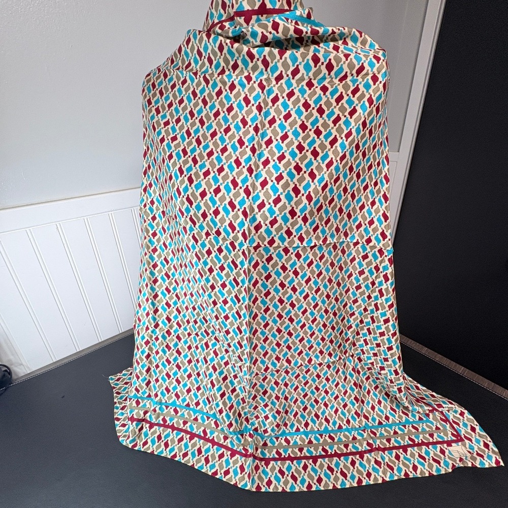 Diane von Furstenberg Vintage Silk Square Scarf Geometric Tile Print 30"